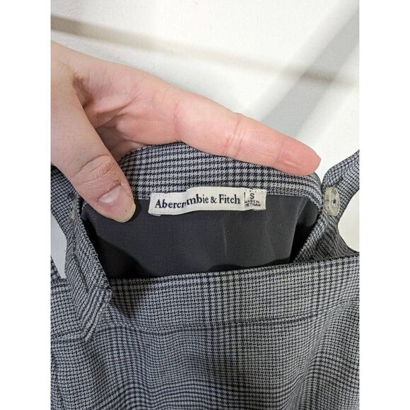 Abercrombie & Fitch Gray Plaid Square Neck Mini Dress - Size S - Picture 8 of 9